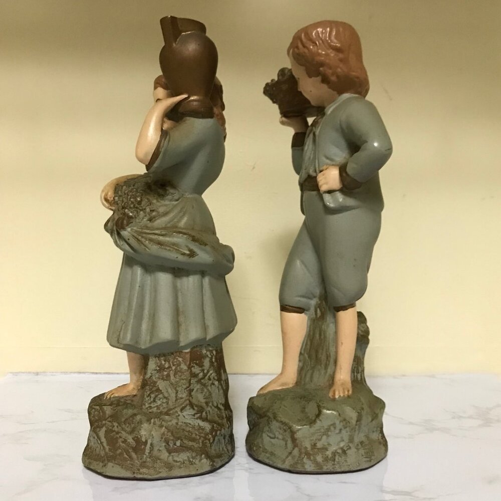 Vintage Chalkware Figurine Set – Boy & Girl – New Art Wares #272 - Picture 2 of 8